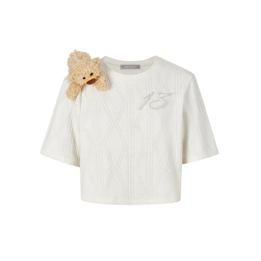 13De Marzo Doozoo Towel Pear Knit T-Shirt White