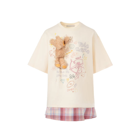 13De Marzo Doozoo Slang Skirt T-Shirt Cream