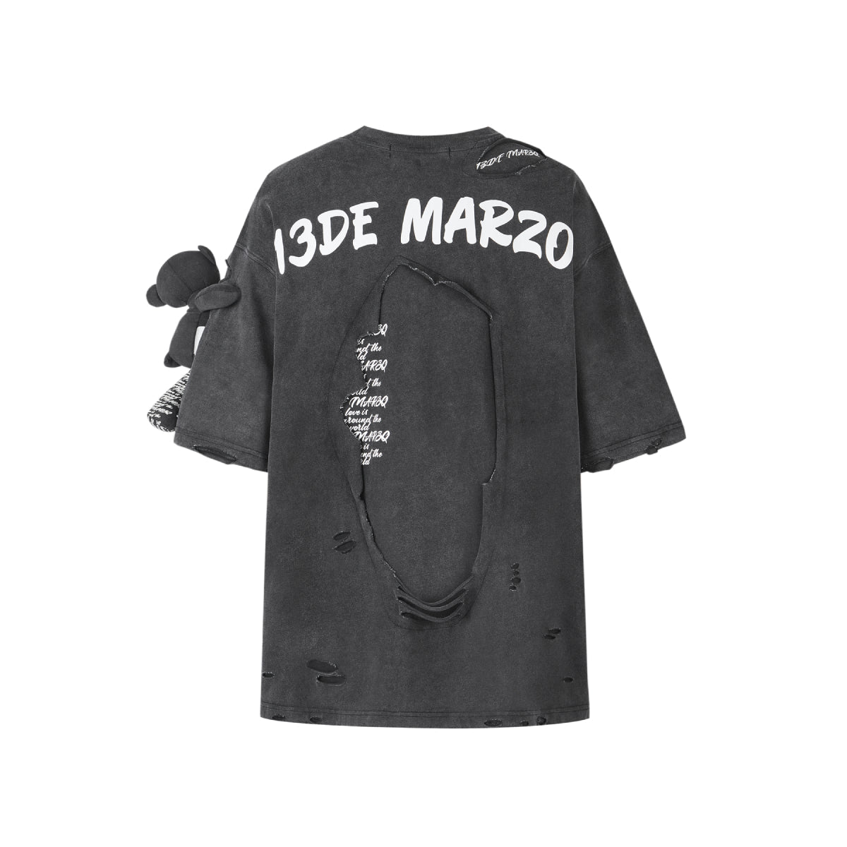 13De Marzo Destroyed Back Logo T-Shirt Black