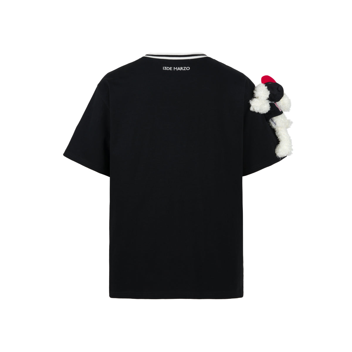 13De Marzo Badge Knit Collar T-Shirt Black