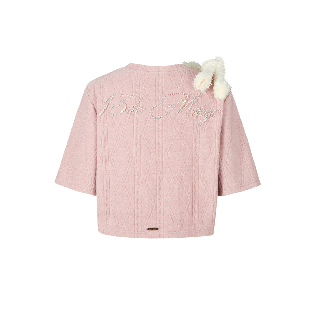 13De Marzo Doozoo Towel Pear Knit T-Shirt Pink