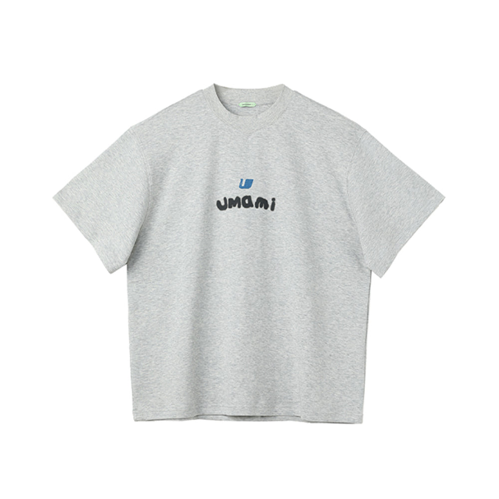 UMAMIISM Hand-Drawn Blurred Logo T-Shirt Grey