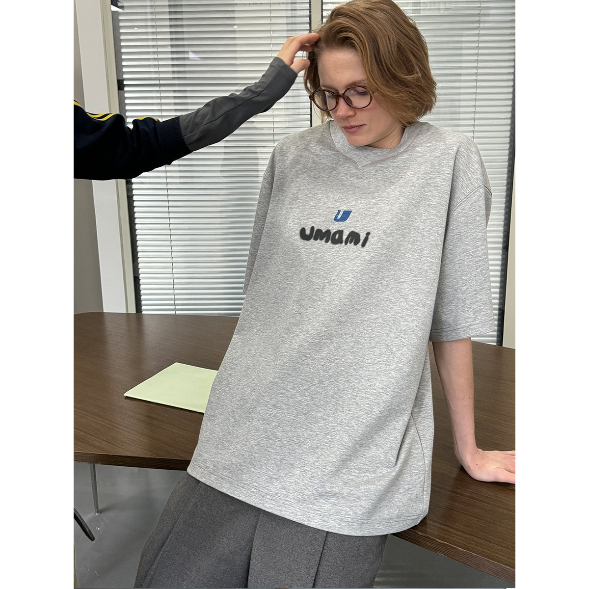 UMAMIISM Hand-Drawn Blurred Logo T-Shirt Grey