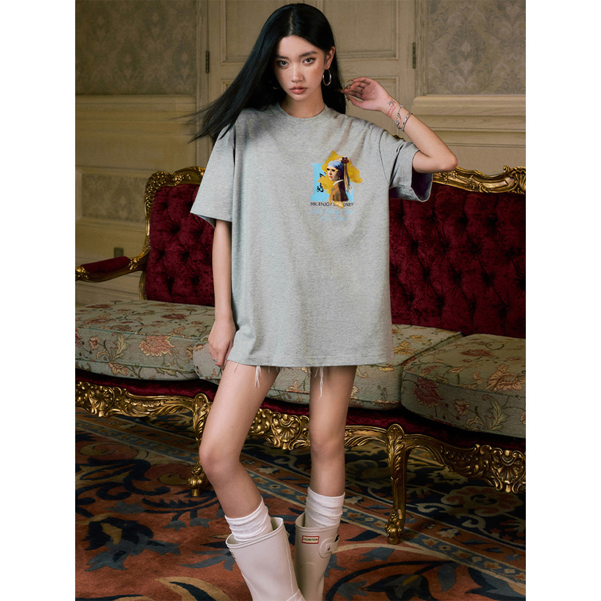 MEDM Famous Painting Printed Tee Gray