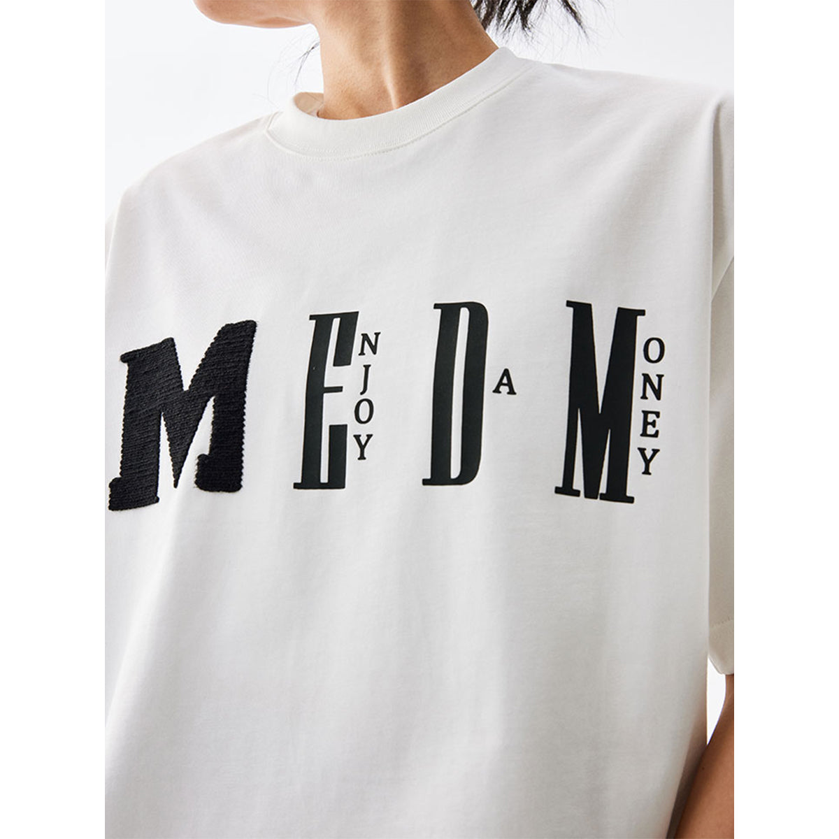 MEDM Big M Knit Logo Tee White