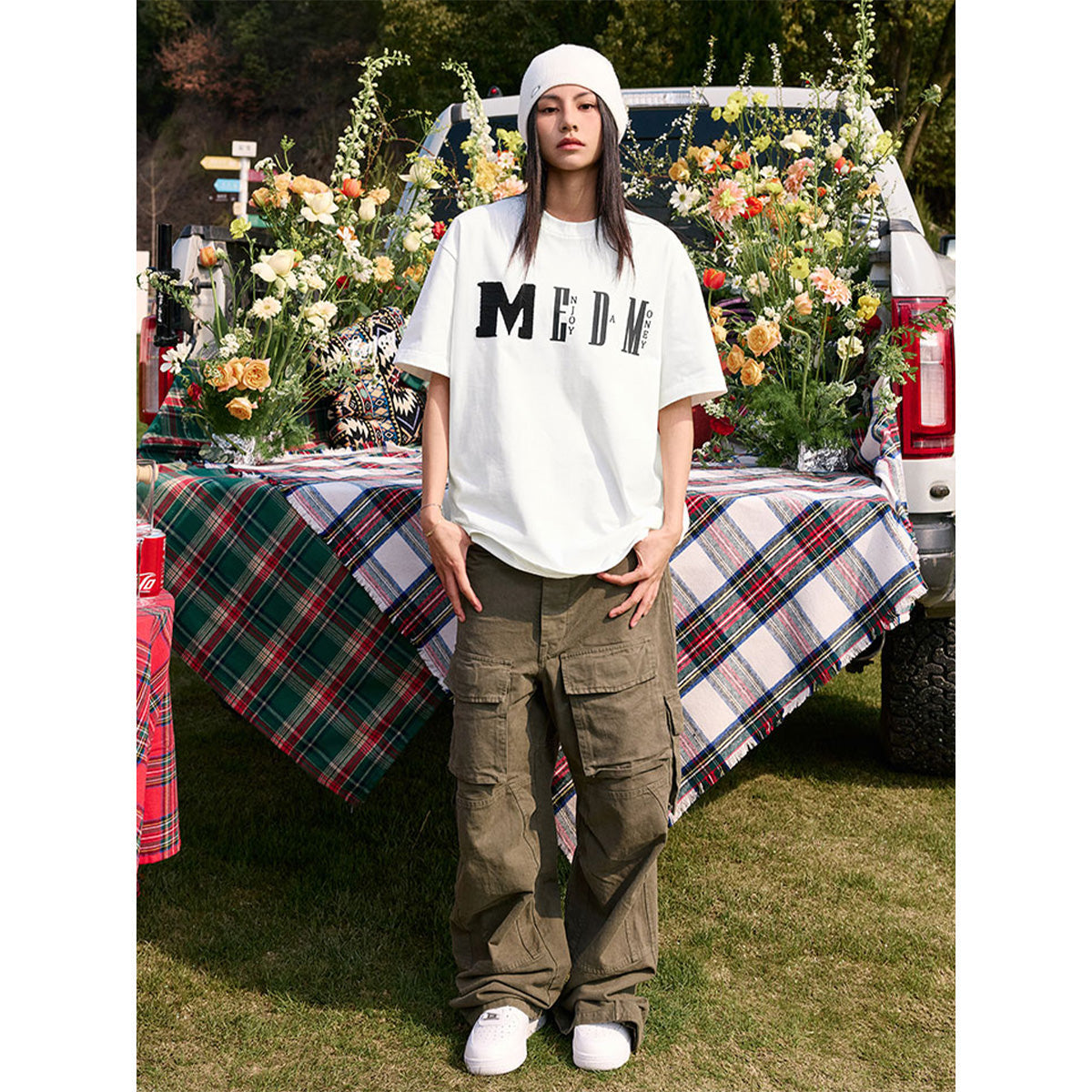 MEDM Big M Knit Logo Tee White