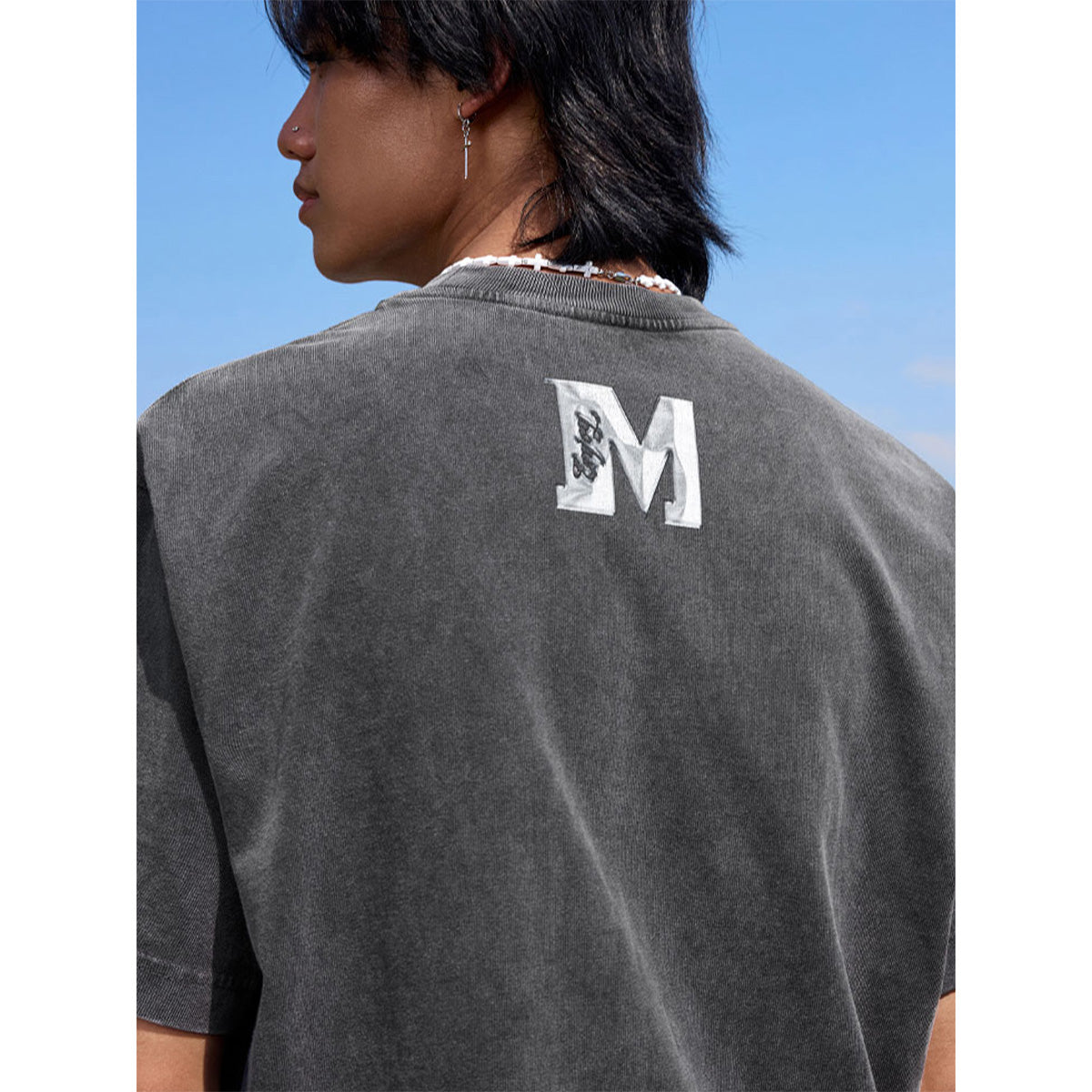 MEDM Washed Hand-Drawn Angel Tee Gray