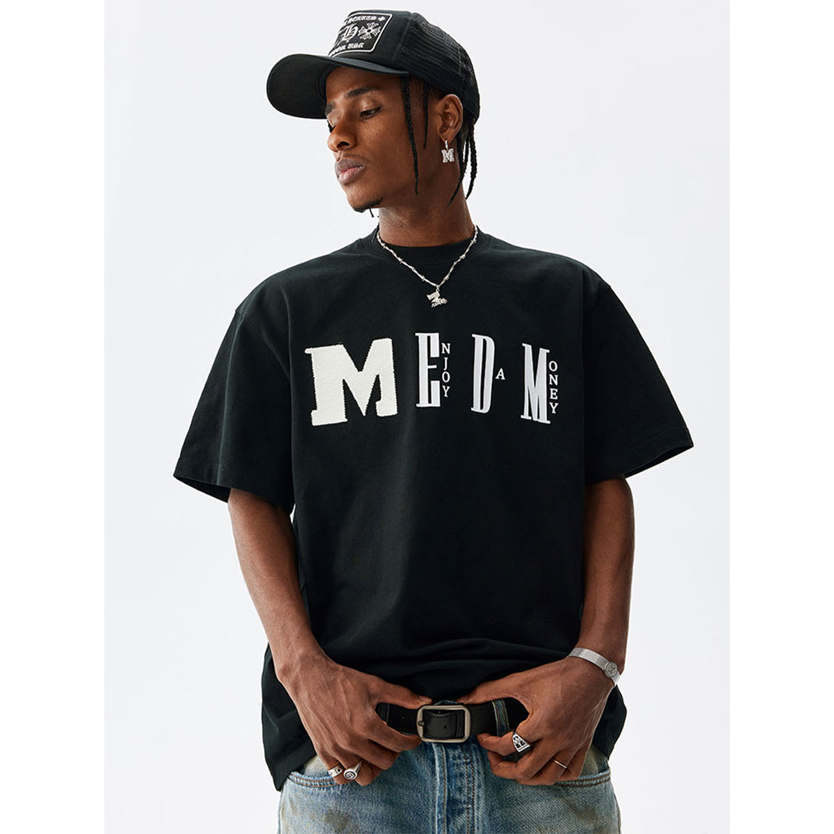 MEDM Big M Knit Logo Tee Black