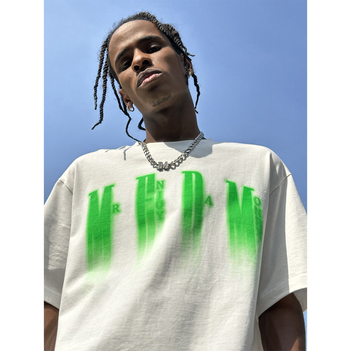 MEDM Green Phantom Logo Tee White