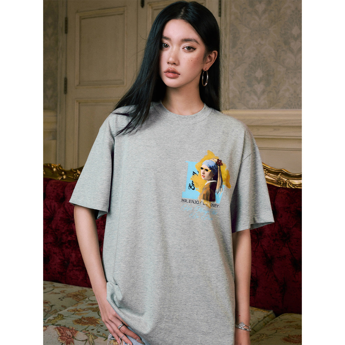 MEDM Famous Painting Printed Tee Gray